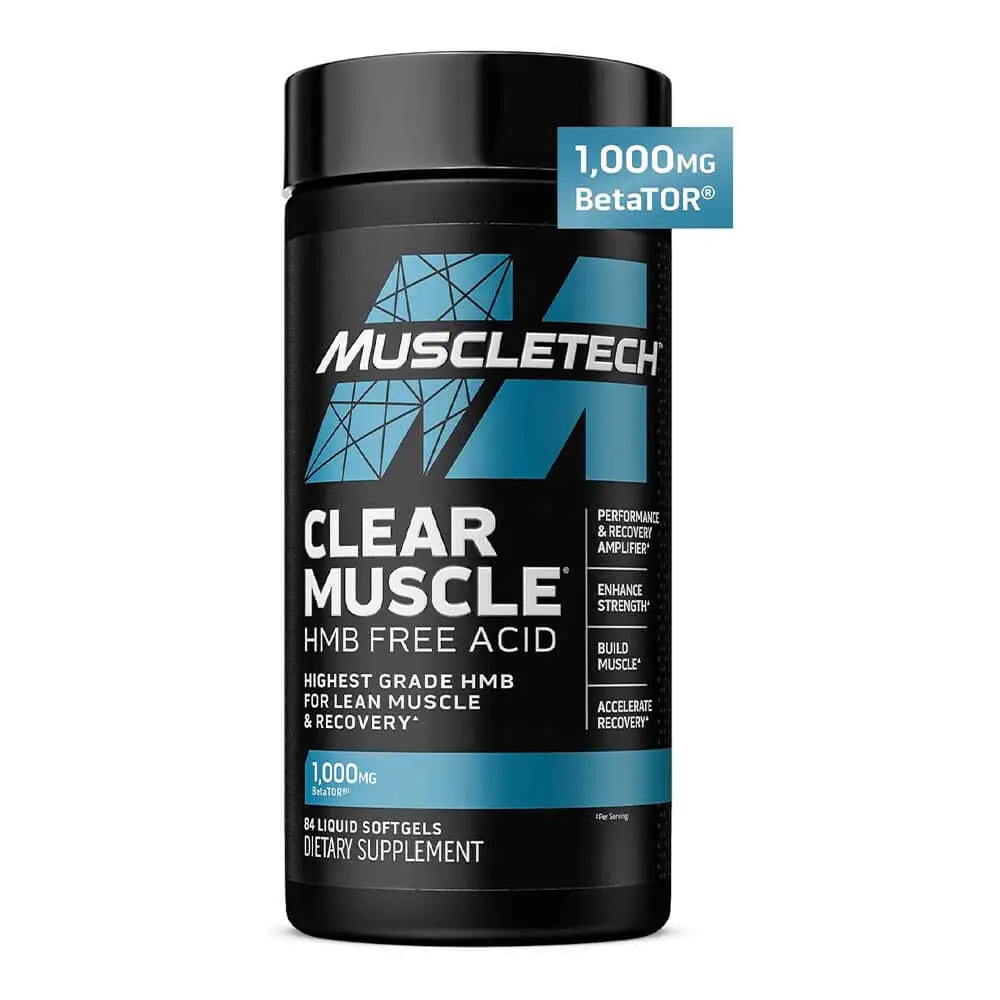 Muscletech Clear Muscle HMB Free Acid 1000mg 84 Liquid Softgels