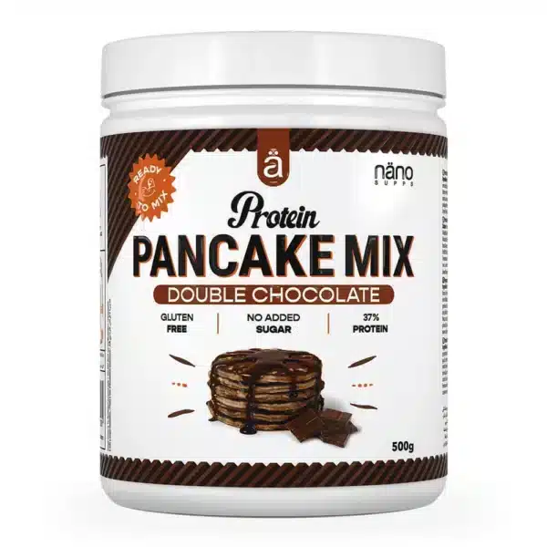 nano supps protein pancake mix, double chocolate