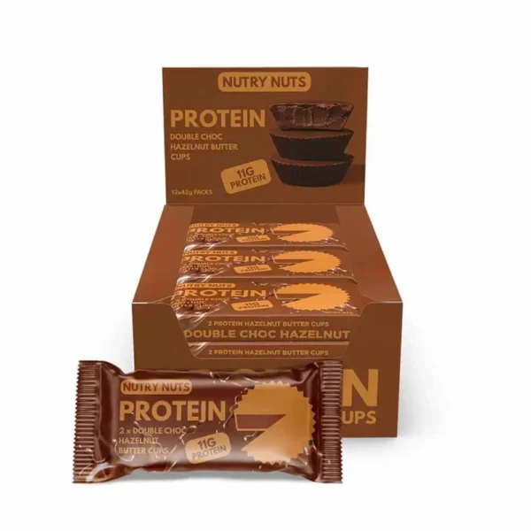 Nutry Nuts Protein Cup Cakes Double Chocolate Hazelnut Flavor 42g Pack of 12