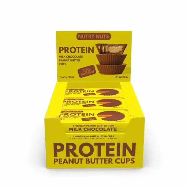 Nutry Nuts Protein Cup Cakes Milk Chocolate Peanut Butter Flavor 42g Pack of 12