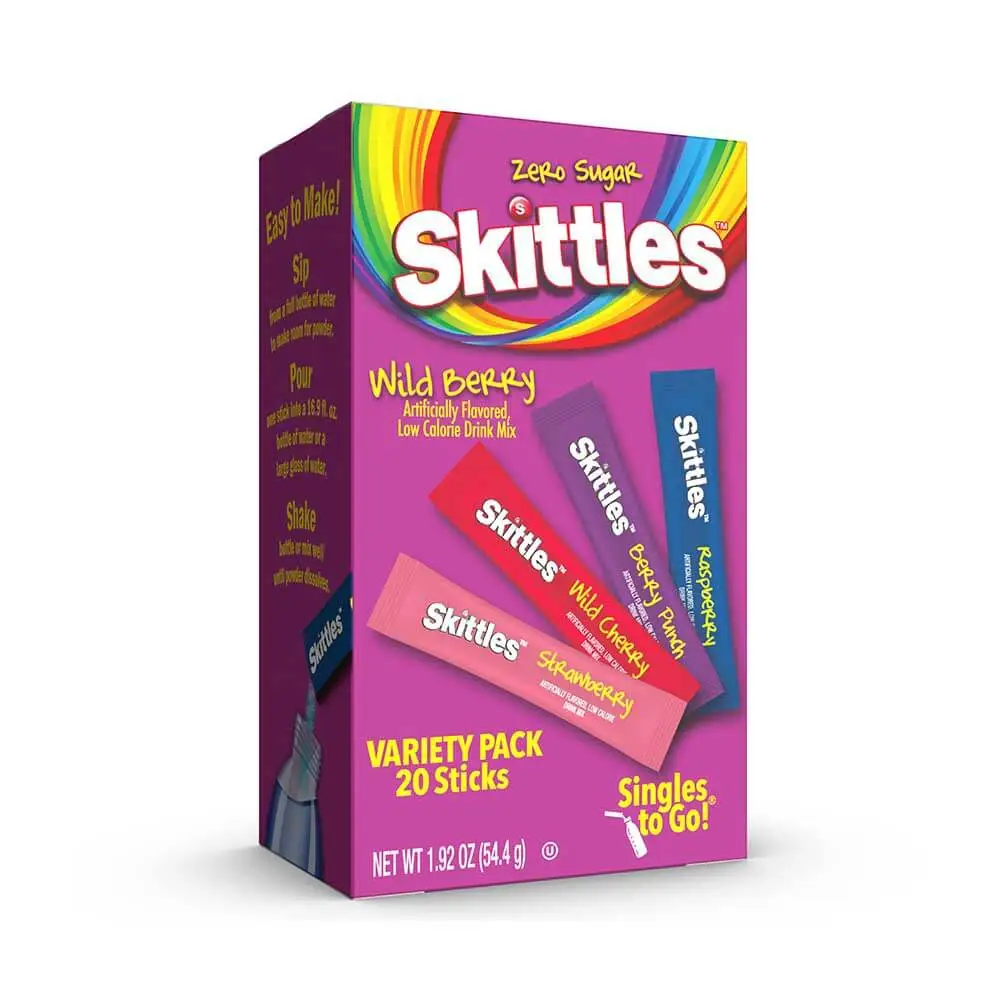Skittles Singles To Go Wild Berry low calorie drink mix 20 sticks