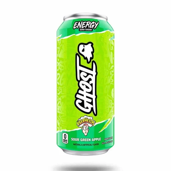 Ghost Energy Drink Warheads Sour Green Apple flavor 473ml