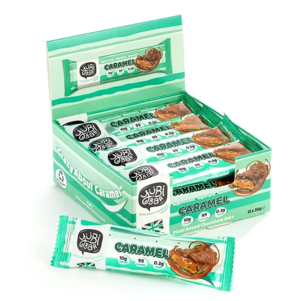 Yubi Bars Plant Based Protein Bar Caramel Flavor 35g pack of 12