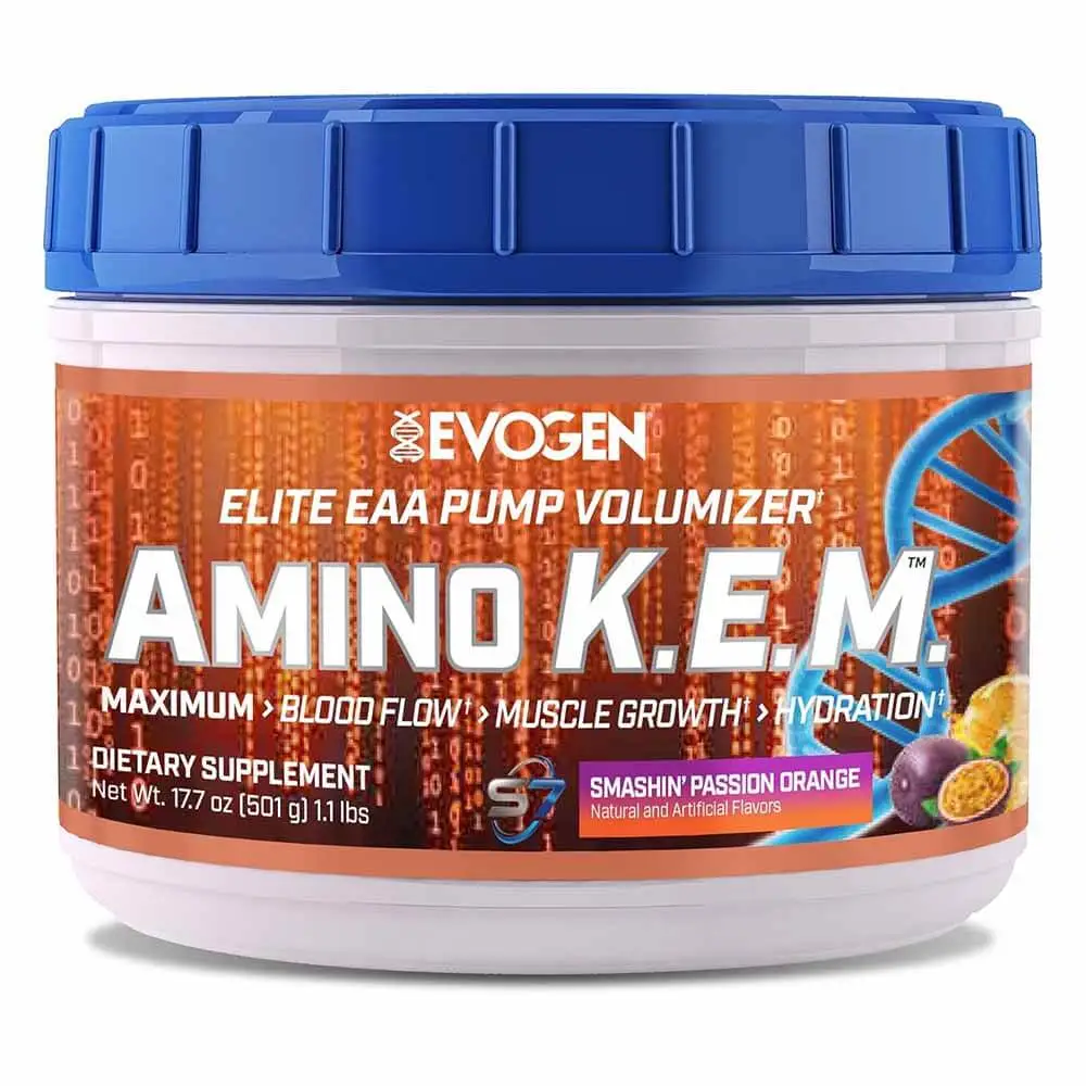 Evogen Nutrition Amino K.E.M 1.1 Lbs smashin' Passion Orange Flavor 30 Serving