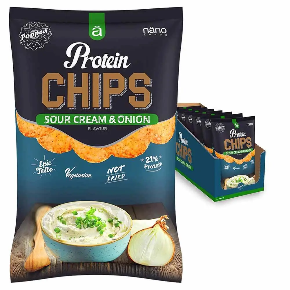 Nano Supps Protein Chips Sour Cream & Onion Flavor 40g Pack of 7