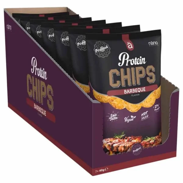 Nano Supps Protein Chips Barbeque Flavor 40g Pack of 7