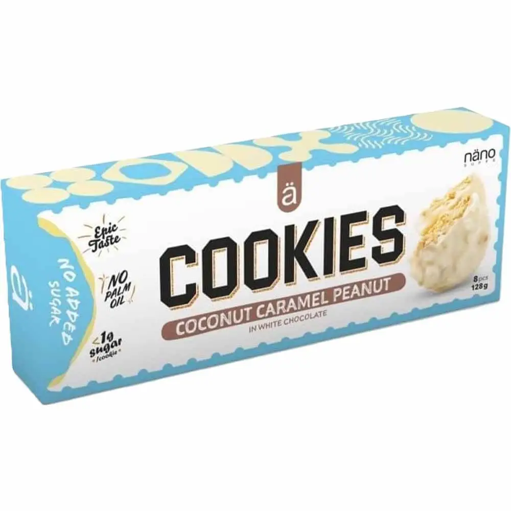 Nano Supps Cookies Coconut Caramel Peanut Flavor in White Chocolate 8Pcs