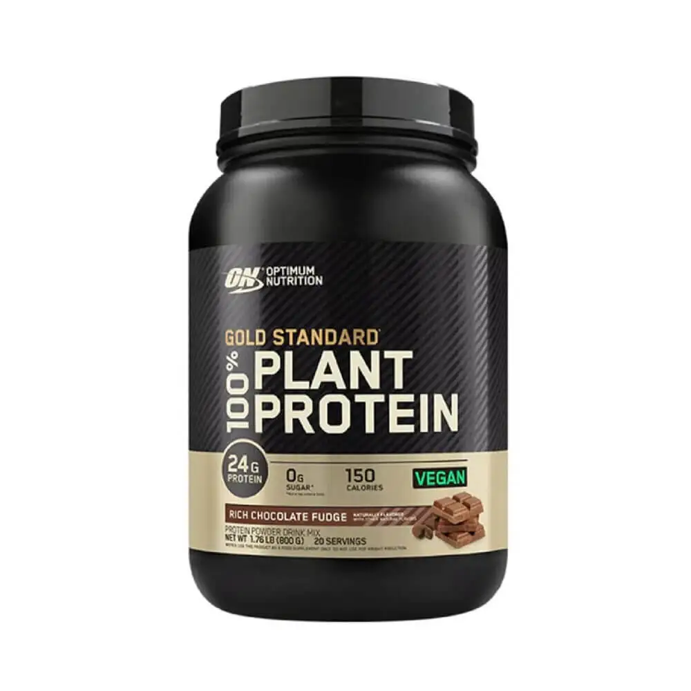 Optimum Nutrition Gold Standard 100% Plant Protein Rich Chocolate Fudge Flavor 1.76 Lbs 20 Serving