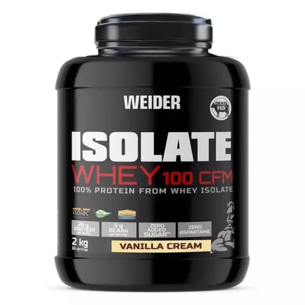 weider isolate whey 100 cfm 100% protein from whey isolate, 2kg, vanilla cream