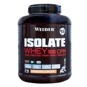 weider isolate whey 100 cfm 100% protein from whey isolate, cookies & cream, 2kg