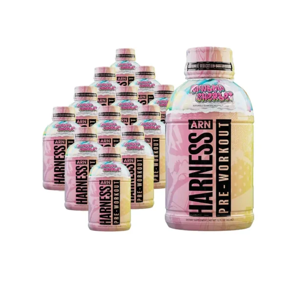 ARN Harness Pre-Workout Drink Rainbow Sherbet Flavor 355ml Pack of 12