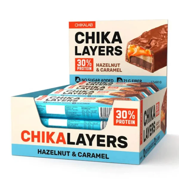 Chikalab Chika Layers 30% Protein Hazelnut & Caramel 12x60g