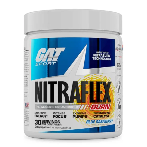 GAT Sport, Nitraflex Burn 204.9g, Blue Raspberry, 30 Servings