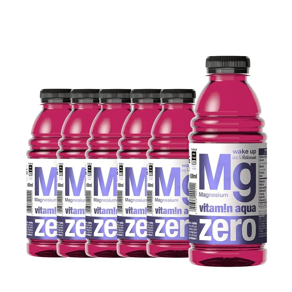 Vitamin Aqua Mg Magnesium Zero Acai & Blackcurrant 6x600ml Case