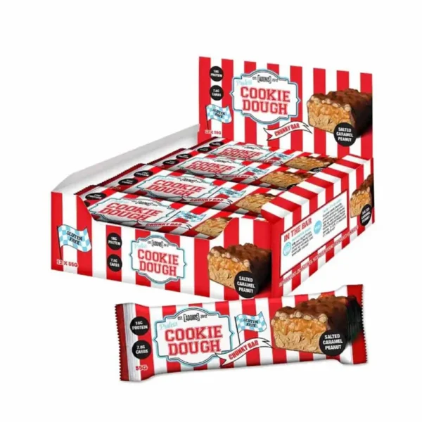 ADONIS PROTEIN COOKIE DOUGH,CHUNKY BAR,SALTED CARAMEL PEANUT 55G PACK OF 12