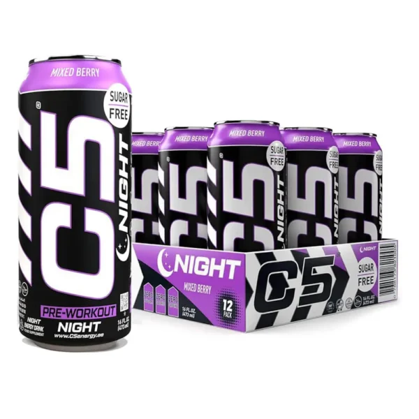 C5 NIGHT Sugar Free Pre-Workout Mixed Berry 473ml Pack of 12