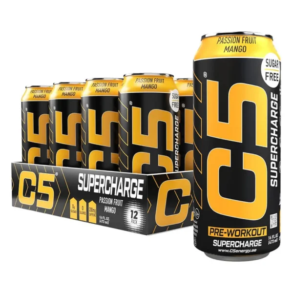 C5 SUPERCHARGE Sugar Free Passion Fruit Mango 473ml Pack of 12