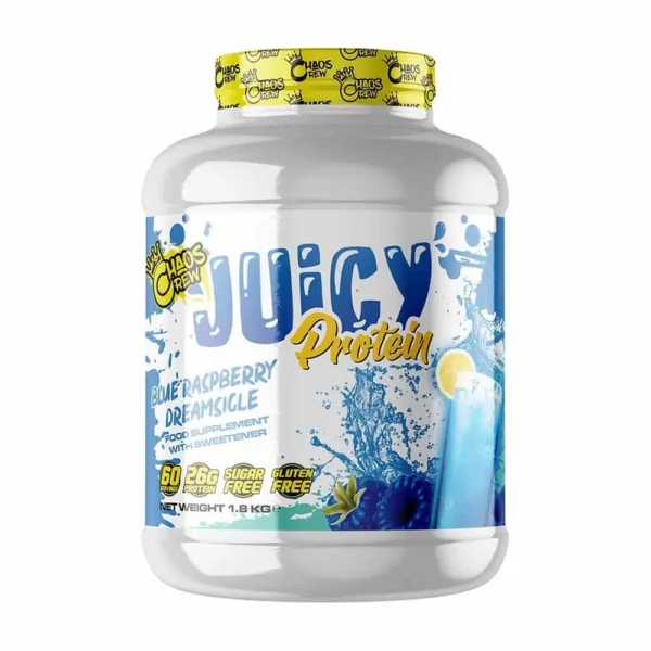 CHAOS CREW,JUICY PROTEIN,BLUE RASPBERRY DREAMSICLE,60 SERVINGS,1.8 KG