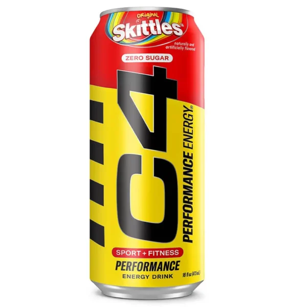 Cellucor C4 Performance Energy Drink, Zero Sugar, SKITTLES, 473ml