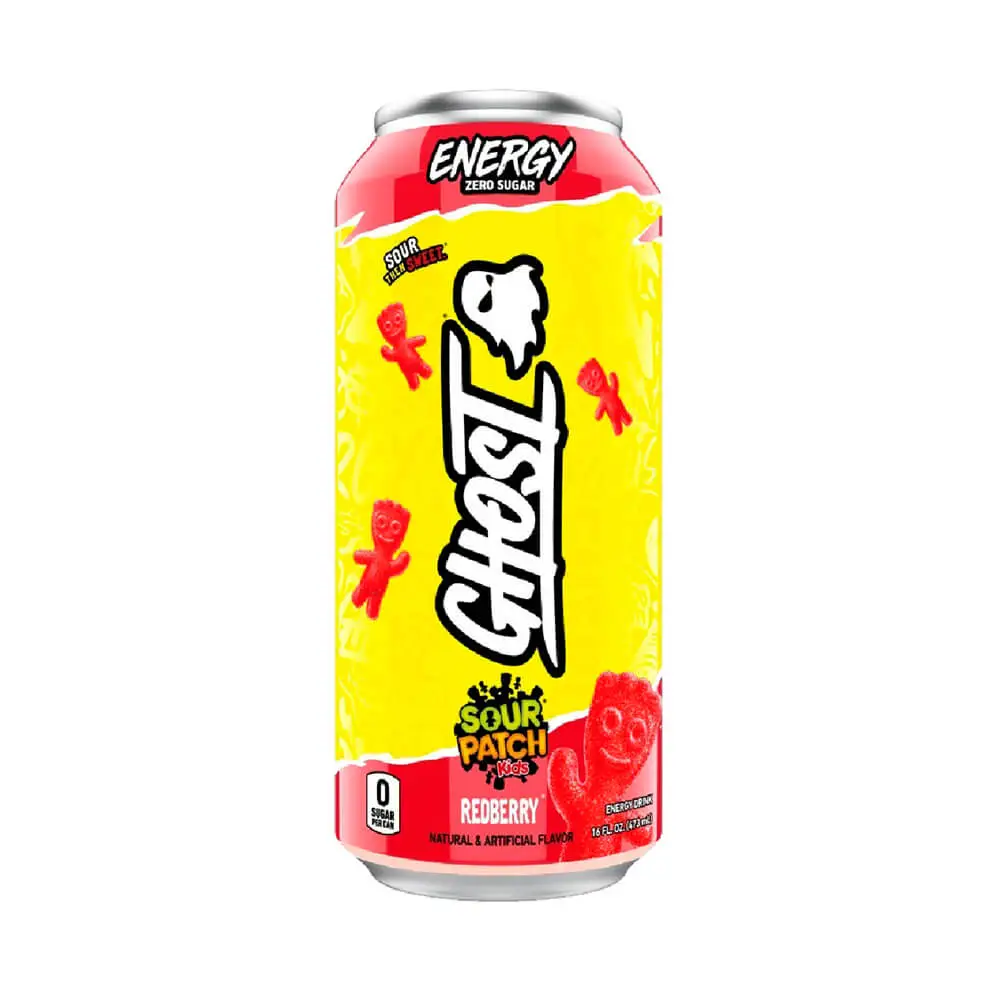 Ghost, Energy Zero Sugar Sour Patch Kids, Redberry, 473ml