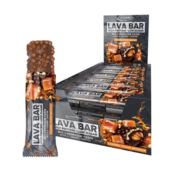 IronMaxx, Lava Bar, Caramel Fudge Brownie, 40g Pack of 18