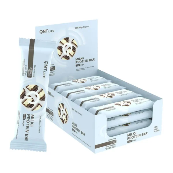 QNTLife, Milkii Protein Bar, Coconut Flakes, 60g (Pack of 12)