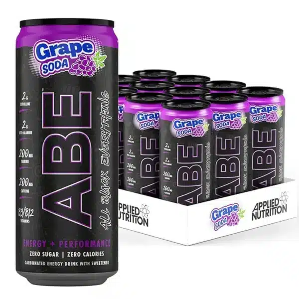 Applied Nutrition ABE Energy Drinks Grape Soda 330ml Pack of 12