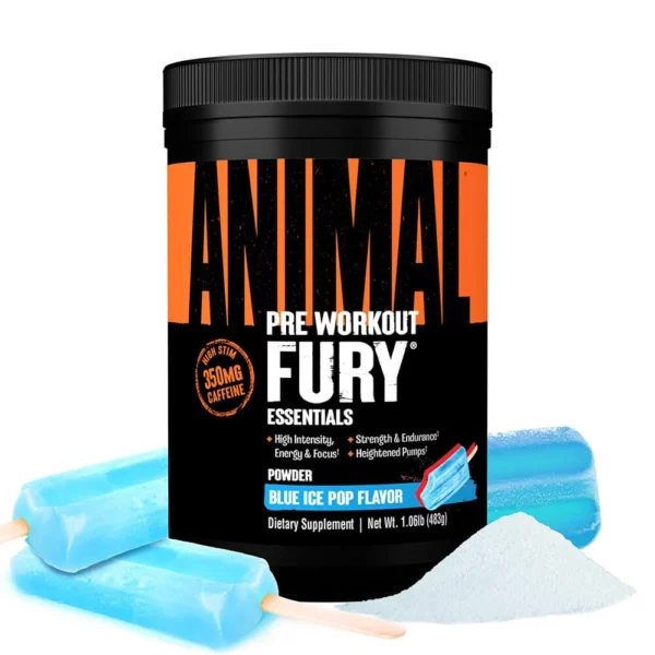 Universal Nutrition Animal, Pre-Workout Fury Essentials, Blue Ice Pop, 30 Servings, 483g