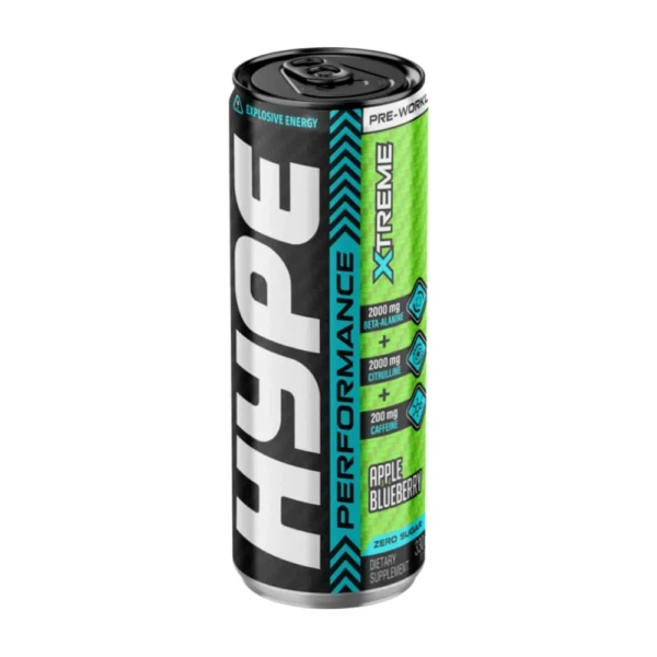 HYPE EXPLOSIVE ENERGY DRINK PRE-WORKOUT APPLE BLUEBERRY 330ML