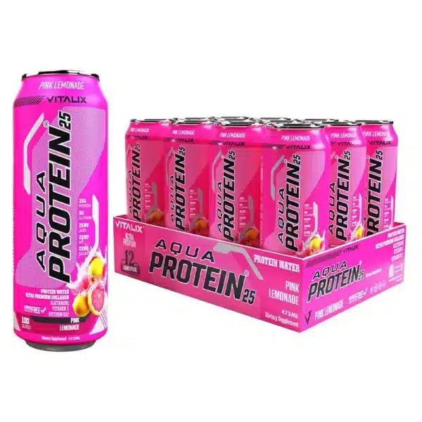 Vitalix Aqua Protein 25 Protein Water 473ml Pink Lemonade Pack of 12