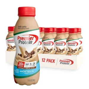 PREMIER PROTEIN SHAKE 30G PROTEIN CAFE LATTE FLAVOUR 340ML PACK OF 12 (1)