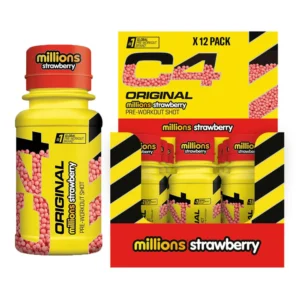 C4 Original Pre-Workout Shot 60ml Millions Strawberry Pack of 12