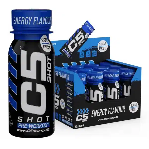 C5 Shot Pre-Workout Energy Drink Sugar Free 80ml Box of 12 Energy Flavor