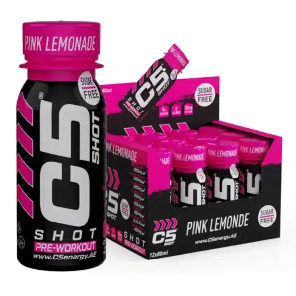C5 Shot Pre-Workout Energy Drink Sugar Free 80ml Box of 12 Pink Lemonade