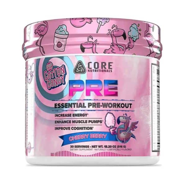 Core Nutrition pre essential pre workout, Cherry Berry 516g
