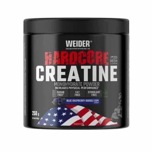 Weider Hardcore creatine monohydrate powder blue raspberry bubble gum 250g