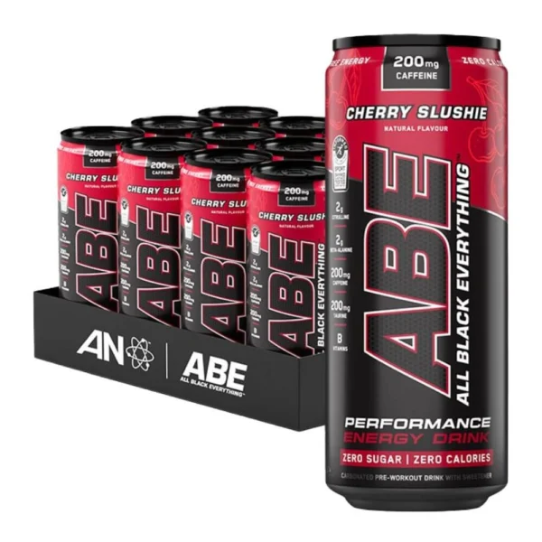 abe energy drink, cherry slushie