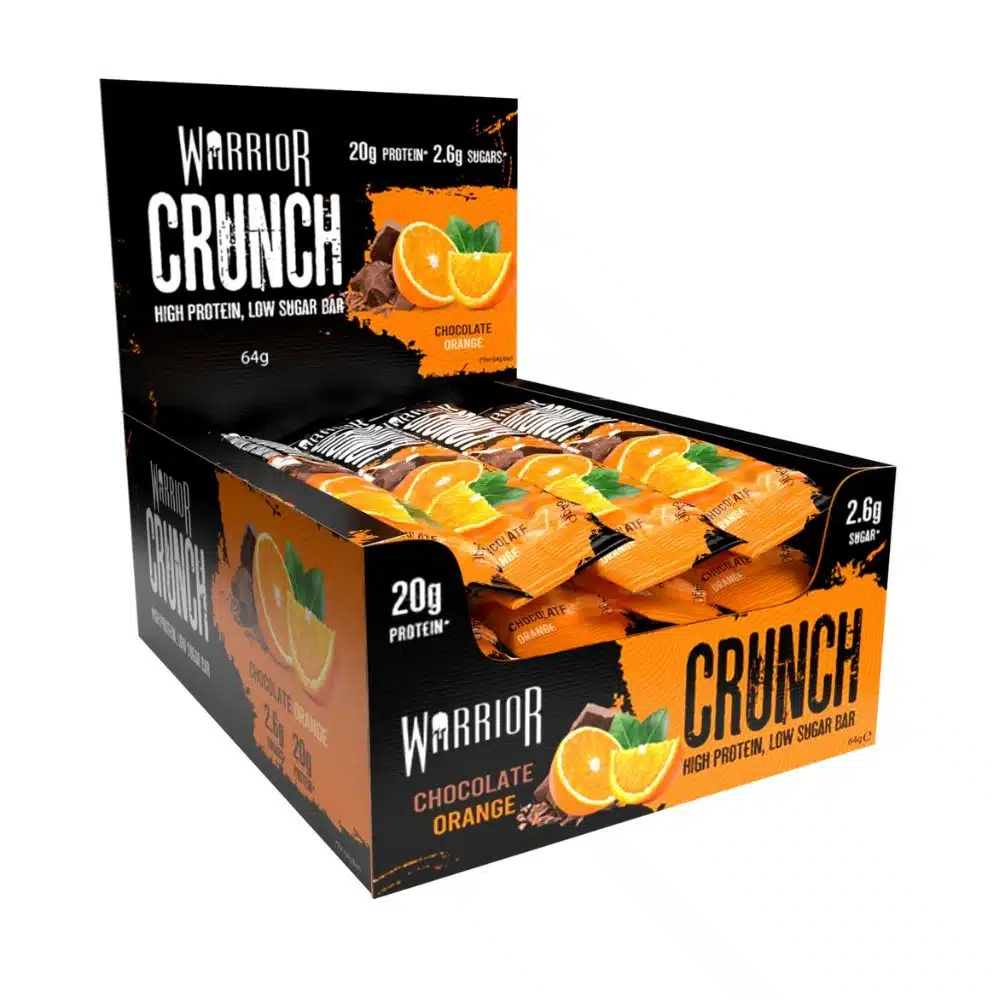 warrior crunch high protein low sugar bar 64g, chocolate orange