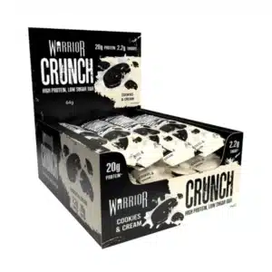 warrior crunch high protein low sugar bar 64g, cookies & cream