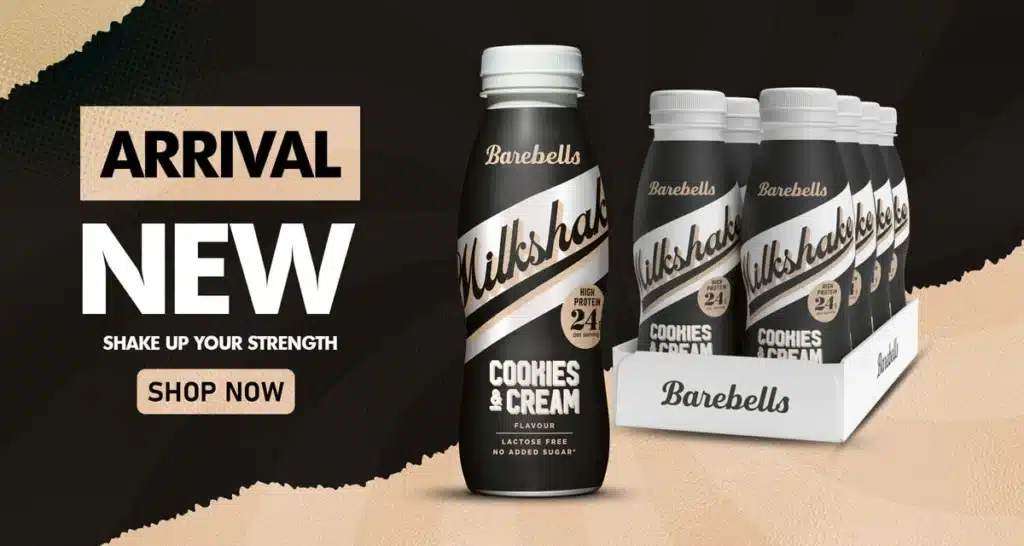 barebells milkshake cookies & cream flavor