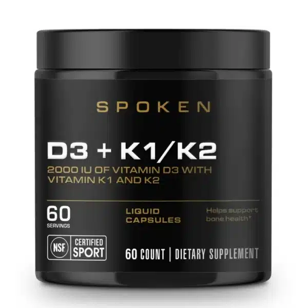Spoken d3+k1 k2 60 servings 2000 iy of vitamin d3 with vitamin k1 and k2