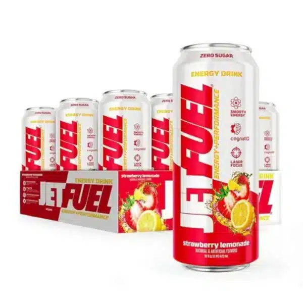 jetfuel energy drinks energy + performance, strawberry lemonade