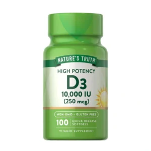 Nature’s Truth Vitamin D3 10000 IU – Immune Bone & Muscle Health Support