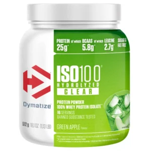 Dymatize ISO100 Hydrolyzed Clear Protein Green Apple – Ultra-Light Fast-Digesting Whey Isolate